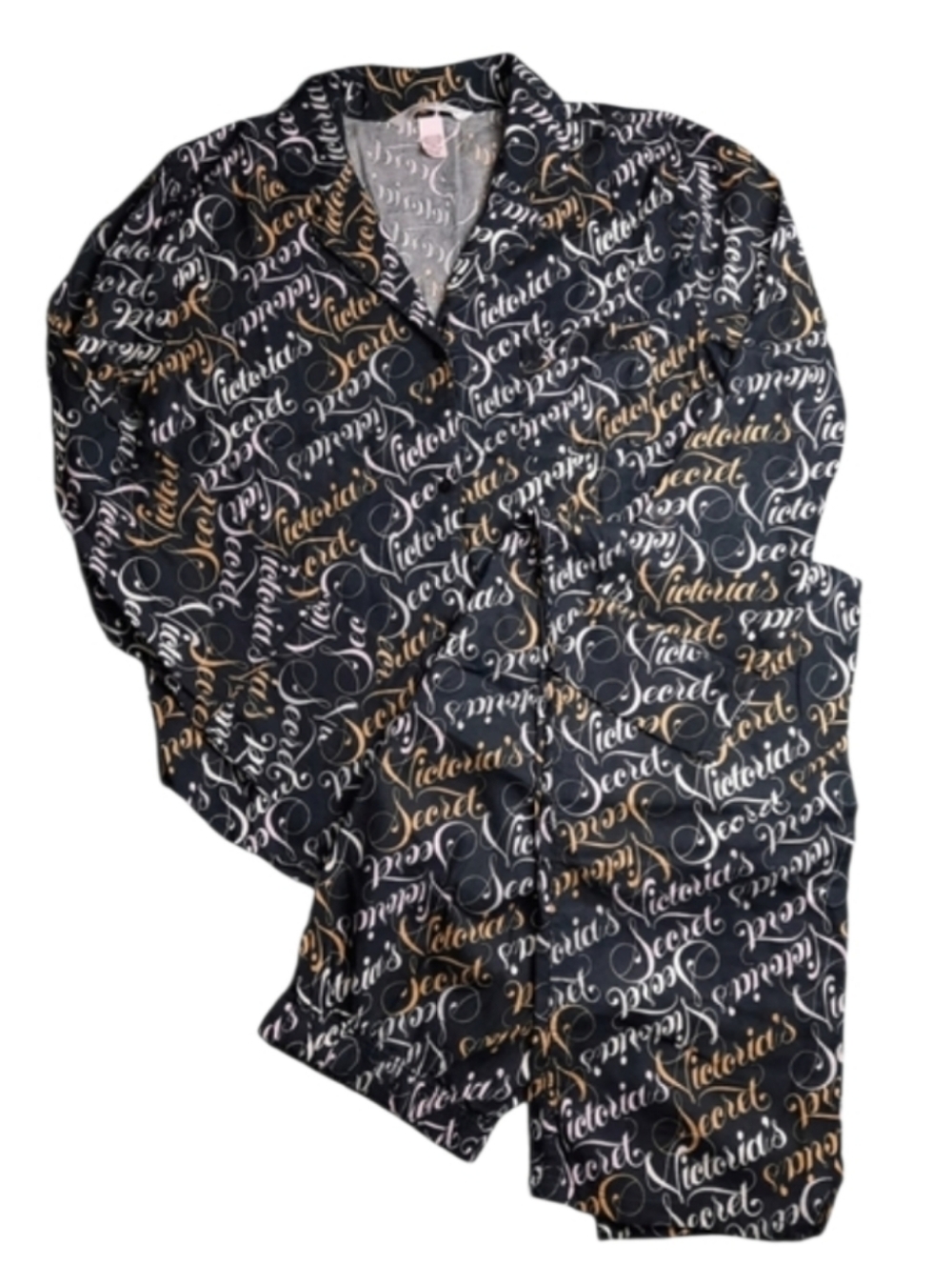 Victoria's Secret Signature Print Flannel 2PC Pajamas SZ S
